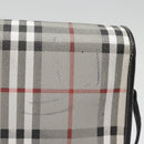 Burberrys Nova Check Shoulder Bag PVC Leather Gray Gold Auth 92087-4