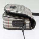 Burberrys Nova Check Shoulder Bag PVC Leather Gray Gold Auth 92087-6