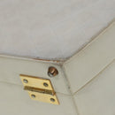 CHANEL Vanity Hand Bag Leather White CC Auth 92088-15