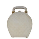 CHANEL Vanity Hand Bag Leather White CC Auth 92088-13