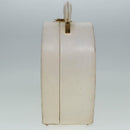 CHANEL Vanity Hand Bag Leather White CC Auth 92088-3