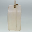 CHANEL Vanity Hand Bag Leather White CC Auth 92088-4