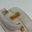 CHANEL Vanity Hand Bag Leather White CC Auth 92088-6