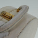 CHANEL Vanity Hand Bag Leather White CC Auth 92088-7