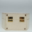 CHANEL Vanity Hand Bag Leather White CC Auth 92088-5