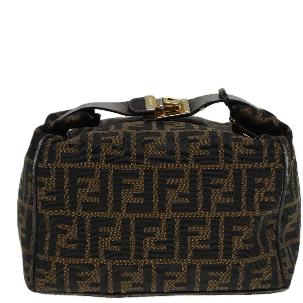 FENDI Zucca Canvas Vanity Hand Bag Brown Auth 92101 - 0