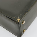 CELINE Hand Bag Leather Green Gold Auth 92104-14