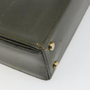 CELINE Hand Bag Leather Green Gold Auth 92104-16