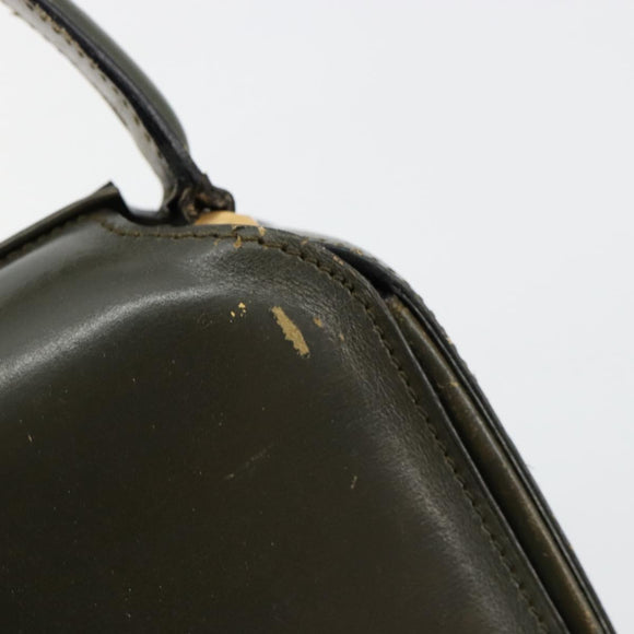 CELINE Hand Bag Leather Green Gold Auth 92104