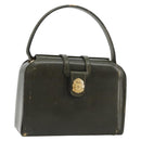 CELINE Hand Bag Leather Green Gold Auth 92104-1