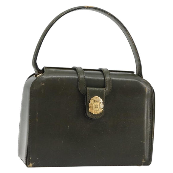 CELINE Hand Bag Leather Green Gold Auth 92104