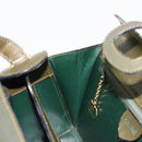 CELINE Hand Bag Leather Green Gold Auth 92104-21
