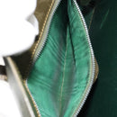 CELINE Hand Bag Leather Green Gold Auth 92104-23