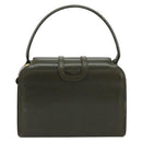 CELINE Hand Bag Leather Green Gold Auth 92104-2