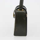 CELINE Hand Bag Leather Green Gold Auth 92104-3