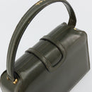 CELINE Hand Bag Leather Green Gold Auth 92104-6