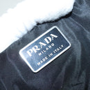 PRADA Hand Bag Nylon Plastic Khaki Black Silver Auth 92115-20