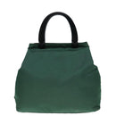 PRADA Hand Bag Nylon Plastic Khaki Black Silver Auth 92115-13
