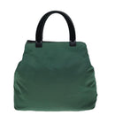 PRADA Hand Bag Nylon Plastic Khaki Black Silver Auth 92115-2