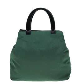 PRADA Hand Bag Nylon Plastic Khaki Black Silver Auth 92115 - 0