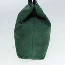 PRADA Hand Bag Nylon Plastic Khaki Black Silver Auth 92115-3