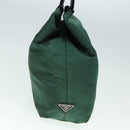 PRADA Hand Bag Nylon Plastic Khaki Black Silver Auth 92115-4