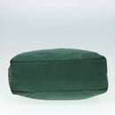 PRADA Hand Bag Nylon Plastic Khaki Black Silver Auth 92115-5