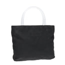 PRADA Hand Bag Nylon Plastic Black Clear Silver Auth 92116-1