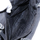 PRADA Hand Bag Nylon Plastic Black Clear Silver Auth 92116-21