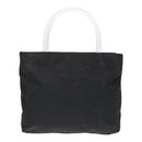 PRADA Hand Bag Nylon Plastic Black Clear Silver Auth 92116-13