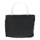 PRADA Hand Bag Nylon Plastic Black Clear Silver Auth 92116-2