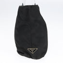 PRADA Hand Bag Nylon Plastic Black Clear Silver Auth 92116-3