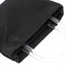 PRADA Hand Bag Nylon Plastic Black Clear Silver Auth 92116-6