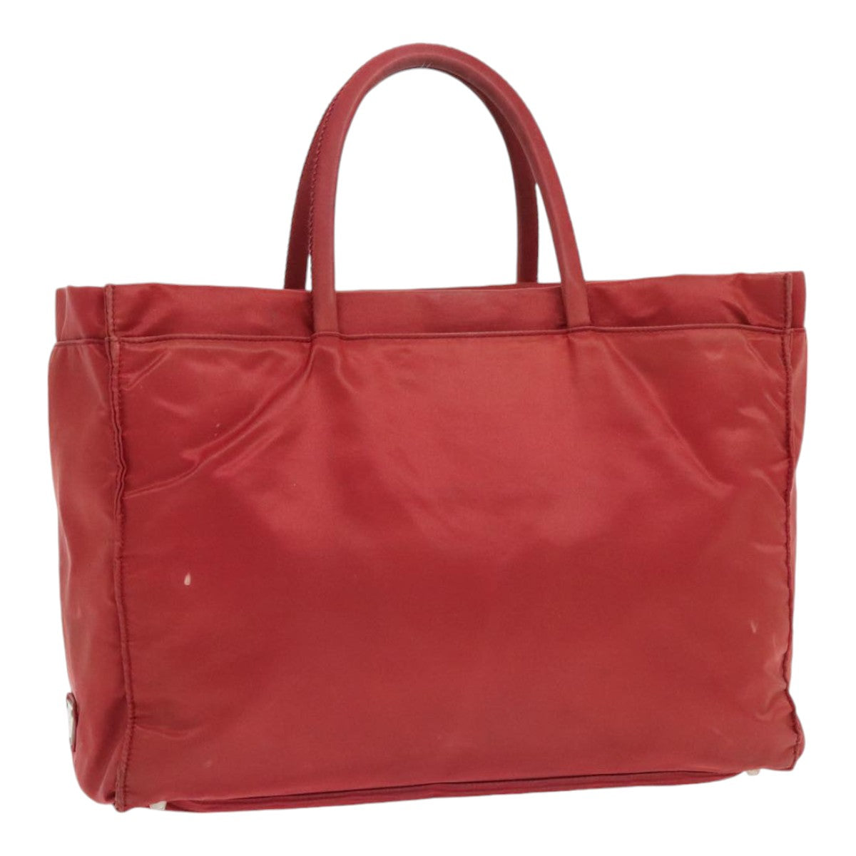 PRADA Hand Bag Nylon Red Silver Auth 92118