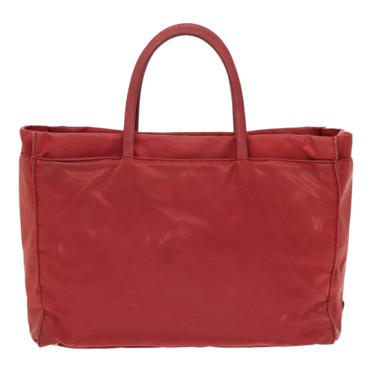 PRADA Hand Bag Nylon Red Silver Auth 92118 - 0