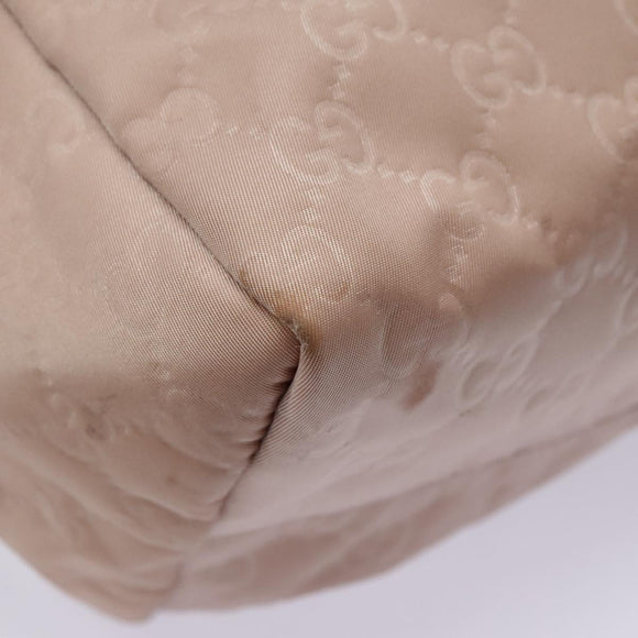 GUCCI GG Nylon Tote Bag Pink Brown Gold 282439 Auth 92132