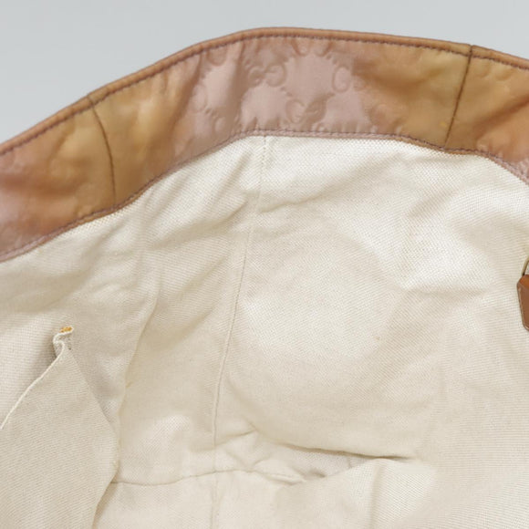 GUCCI GG Nylon Tote Bag Pink Brown Gold 282439 Auth 92132