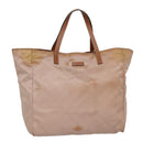 GUCCI GG Nylon Tote Bag Pink Brown Gold 282439 Auth 92132-1