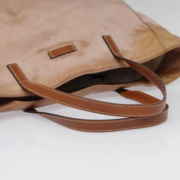 GUCCI GG Nylon Tote Bag Pink Brown Gold 282439 Auth 92132