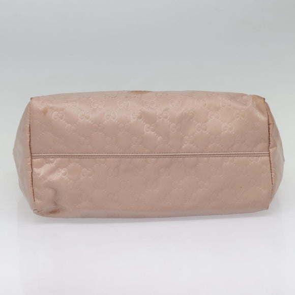 GUCCI GG Nylon Tote Bag Pink Brown Gold 282439 Auth 92132