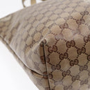 GUCCI GG Crystal Tote Bag Coated Canvas Beige Gold 189896 Auth 92133-16