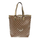 GUCCI GG Crystal Tote Bag Coated Canvas Beige Gold 189896 Auth 92133-13
