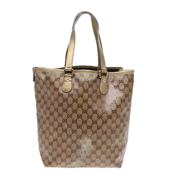 GUCCI GG Crystal Tote Bag Coated Canvas Beige Gold 189896 Auth 92133 - 0