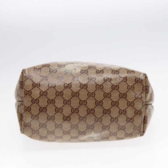 GUCCI GG Crystal Tote Bag Coated Canvas Beige Gold 189896 Auth 92133