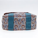 CELINE C Sulky Shoulder Bag PVC Gray Brown gold Auth 92150-5