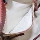 CELINE C Sulky Shoulder Bag PVC Gray Brown gold Auth 92150-22