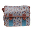 CELINE C Sulky Shoulder Bag PVC Gray Brown gold Auth 92150-13