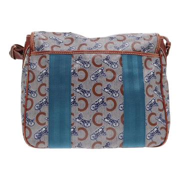 CELINE C Sulky Shoulder Bag PVC Gray Brown gold Auth 92150 - 0