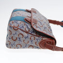 CELINE C Sulky Shoulder Bag PVC Gray Brown gold Auth 92150-3