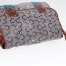 CELINE C Sulky Shoulder Bag PVC Gray Brown gold Auth 92150-6